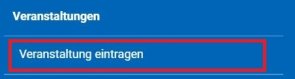 Website menu with the section 'Events' and the highlighted link 'Register event'