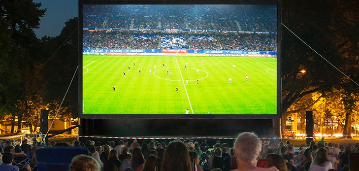 Spettatori della notte d'estate del cinema all'aperto