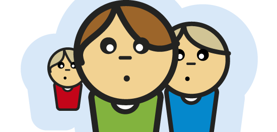 Logo della "Notinsel" con tre figure stilizzate di bambini in verde, blu e rosso in alto. Sotto la scritta: "Dove siamo noi, sei al sicuro".